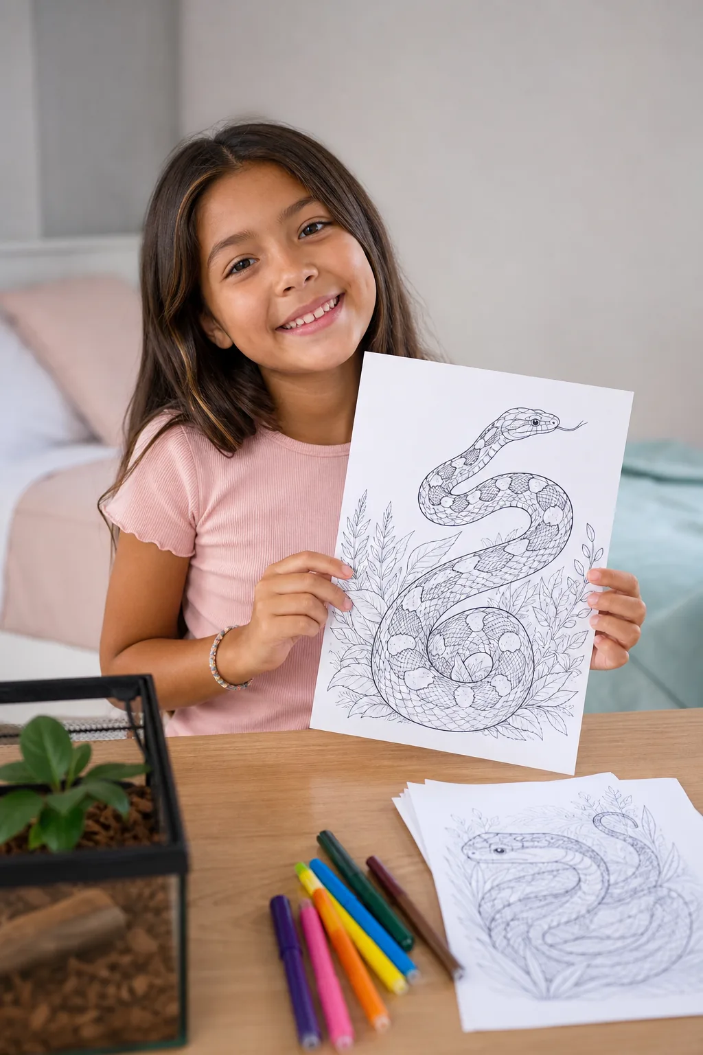 desenhos de cobra-do-milho para colorir — exemplo criado na Desenhos pra Colorir