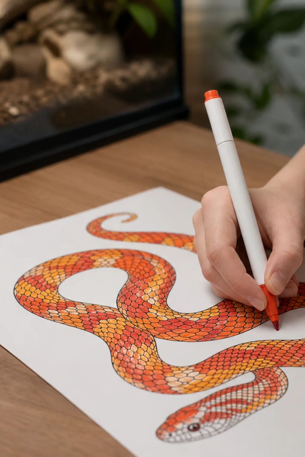 desenhos de cobra-do-milho para colorir - 2
