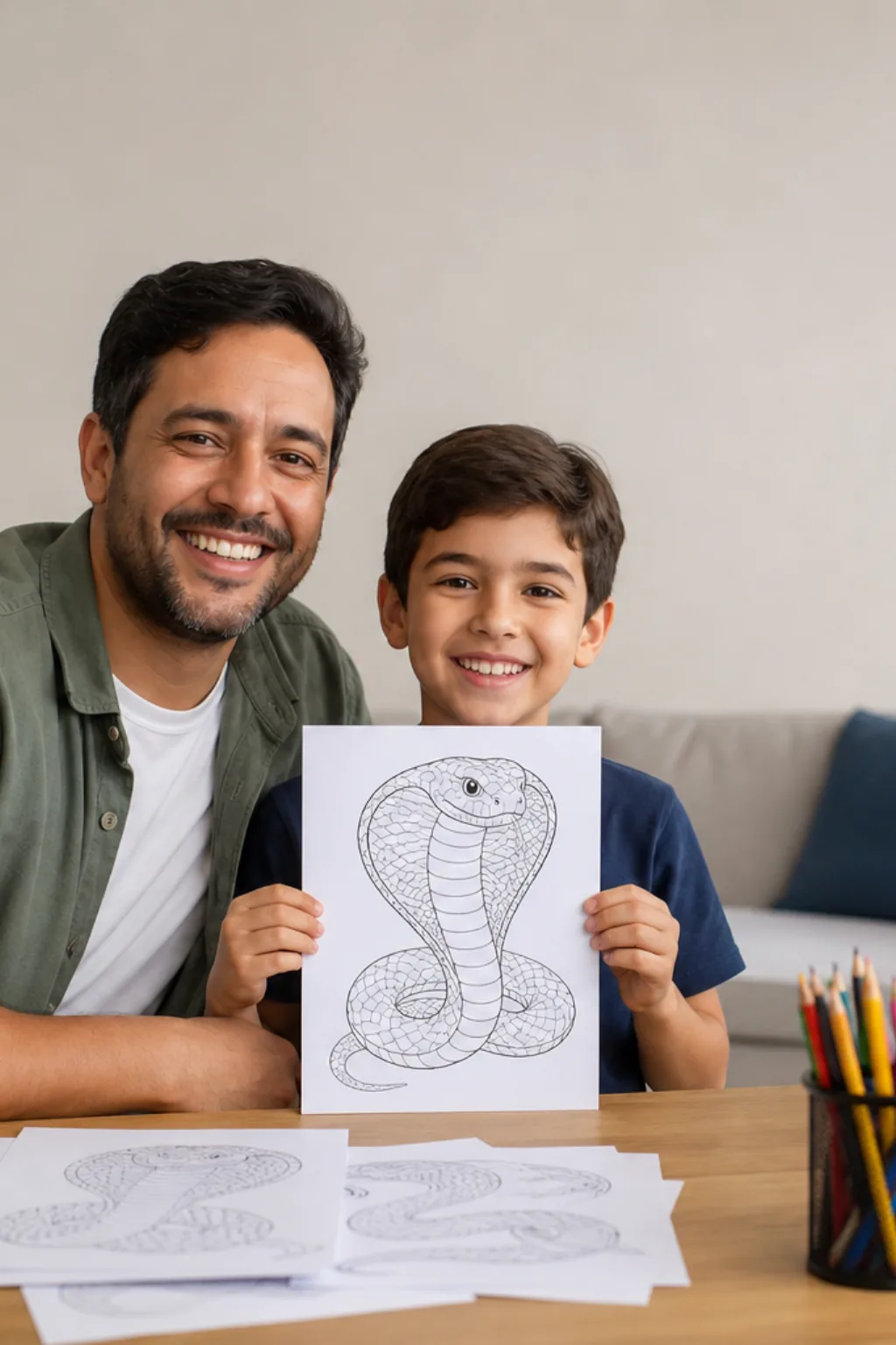desenhos de cobra naja para colorir - 1