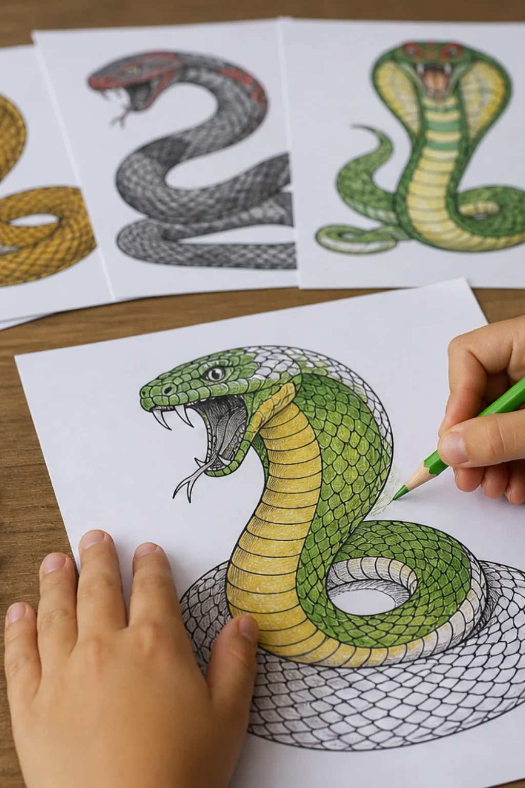 desenhos de cobra naja para colorir - 2