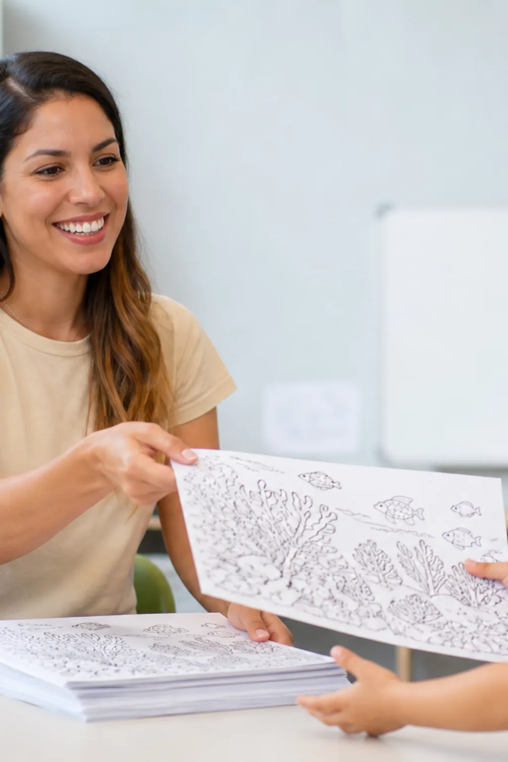 desenhos de coral para colorir — exemplo criado na Desenhos pra Colorir