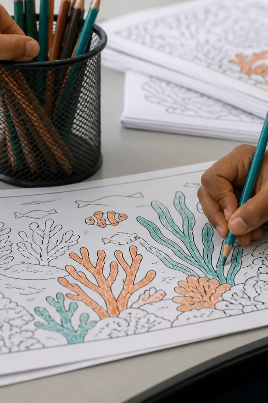 desenhos de coral para colorir - 2