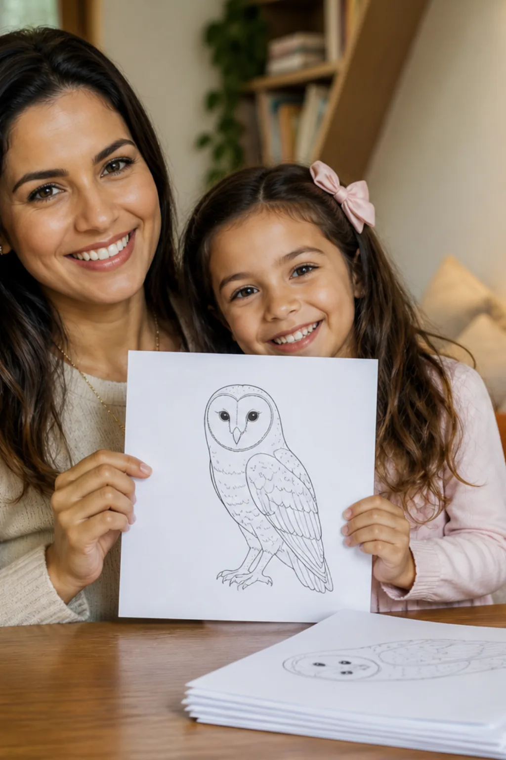desenhos de coruja-das-torres para colorir — exemplo criado na Desenhos pra Colorir