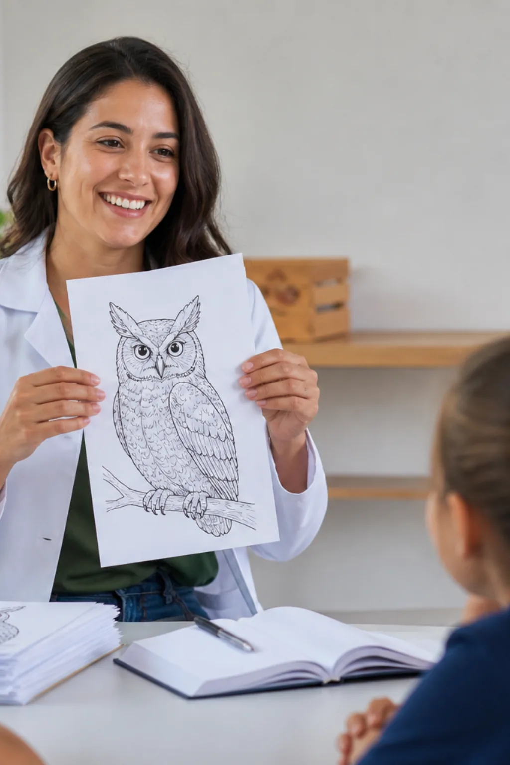 desenhos de corujão-orelhudo para colorir — exemplo criado na Desenhos pra Colorir