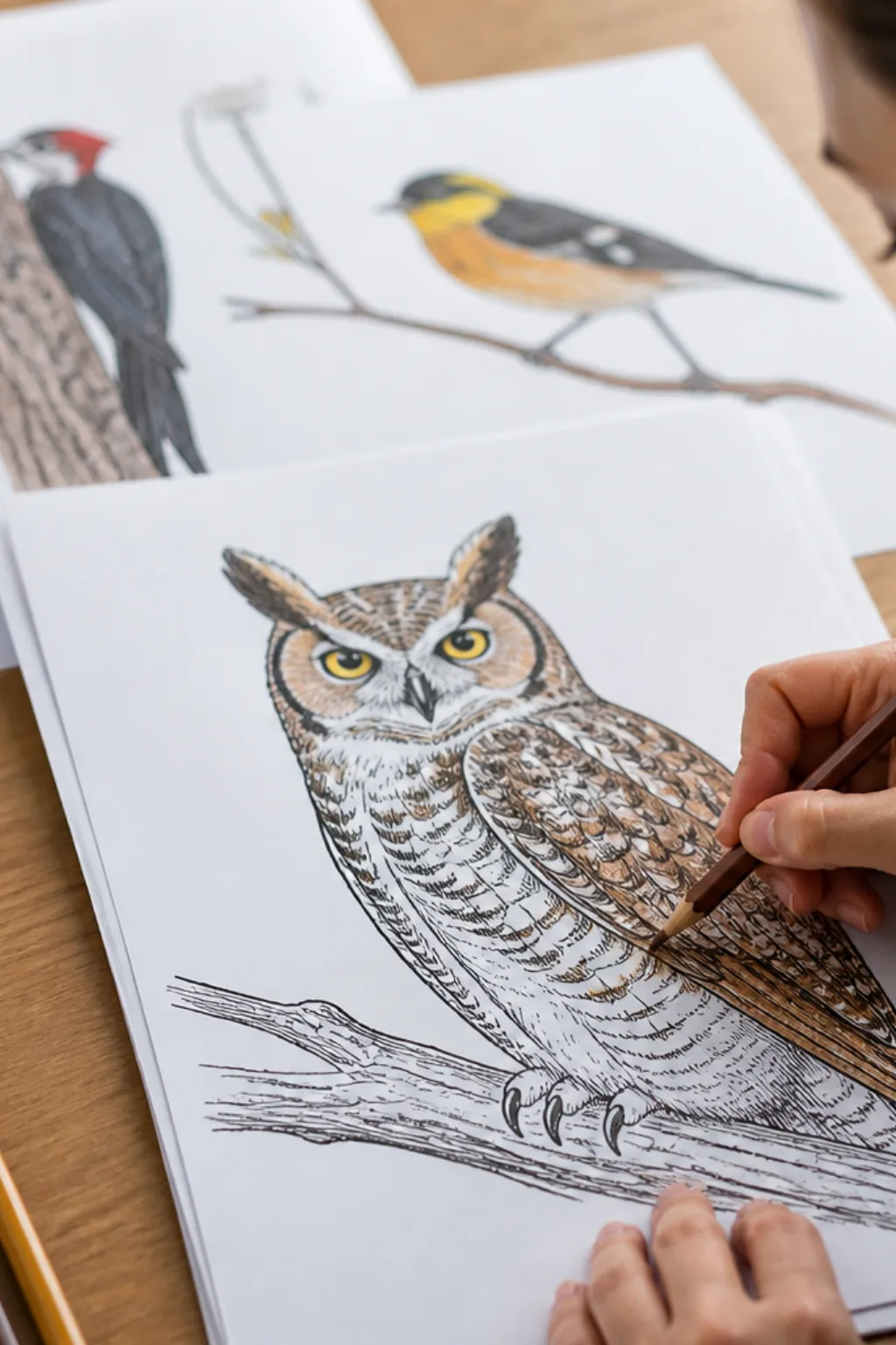 desenhos de corujão-orelhudo para colorir - 2