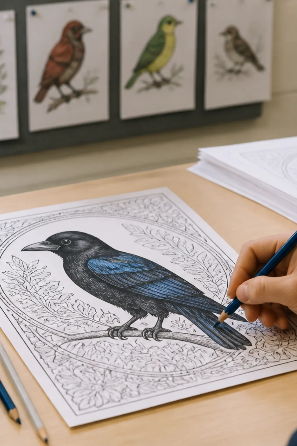 desenhos de corvo para colorir - 2