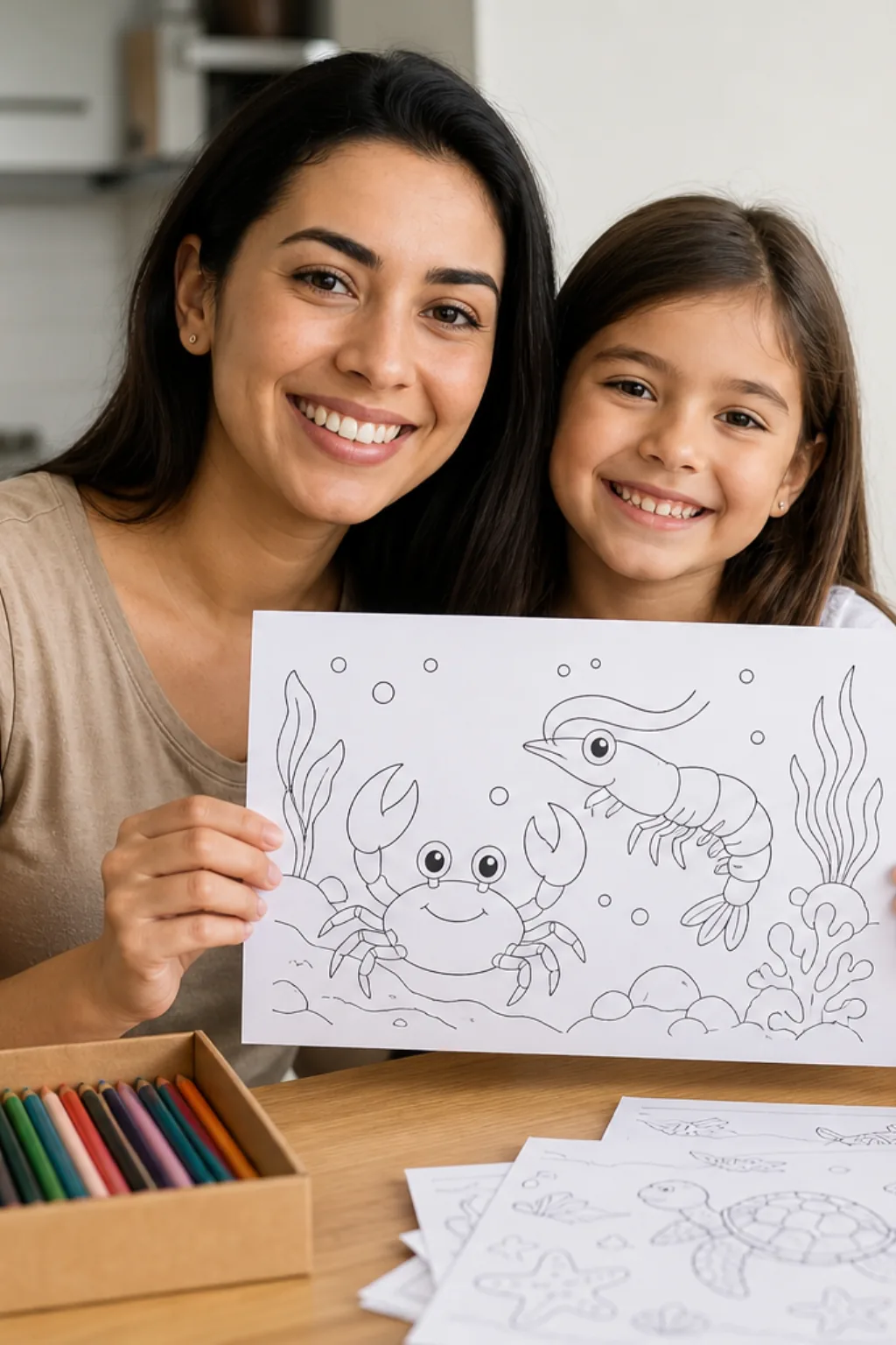 desenhos de crustáceos para colorir — exemplo criado na Desenhos pra Colorir