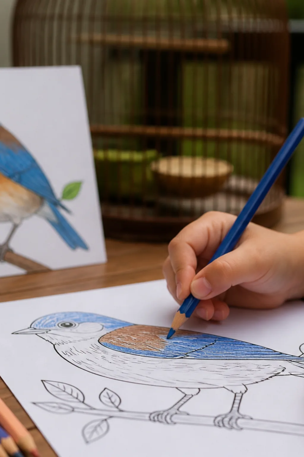 desenhos de curió para colorir - 2