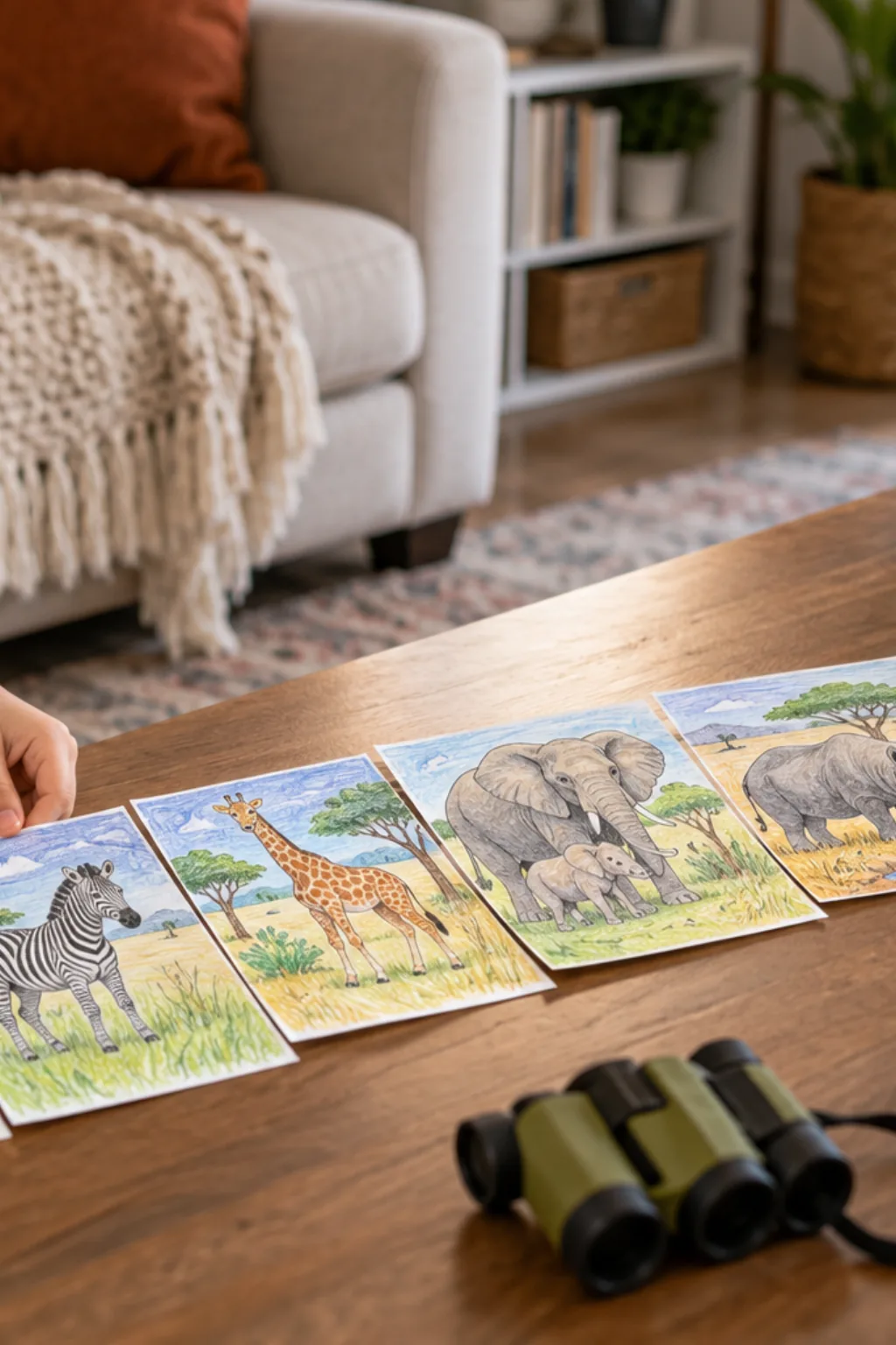 Desenhos de Animais da África para Colorir - Depois