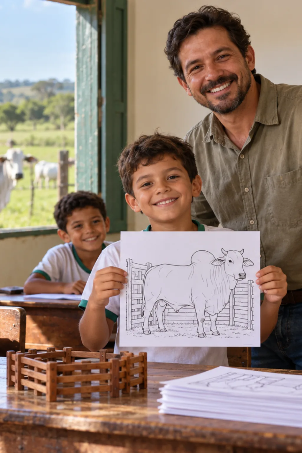 desenhos de boi para colorir — exemplo criado na Desenhos pra Colorir