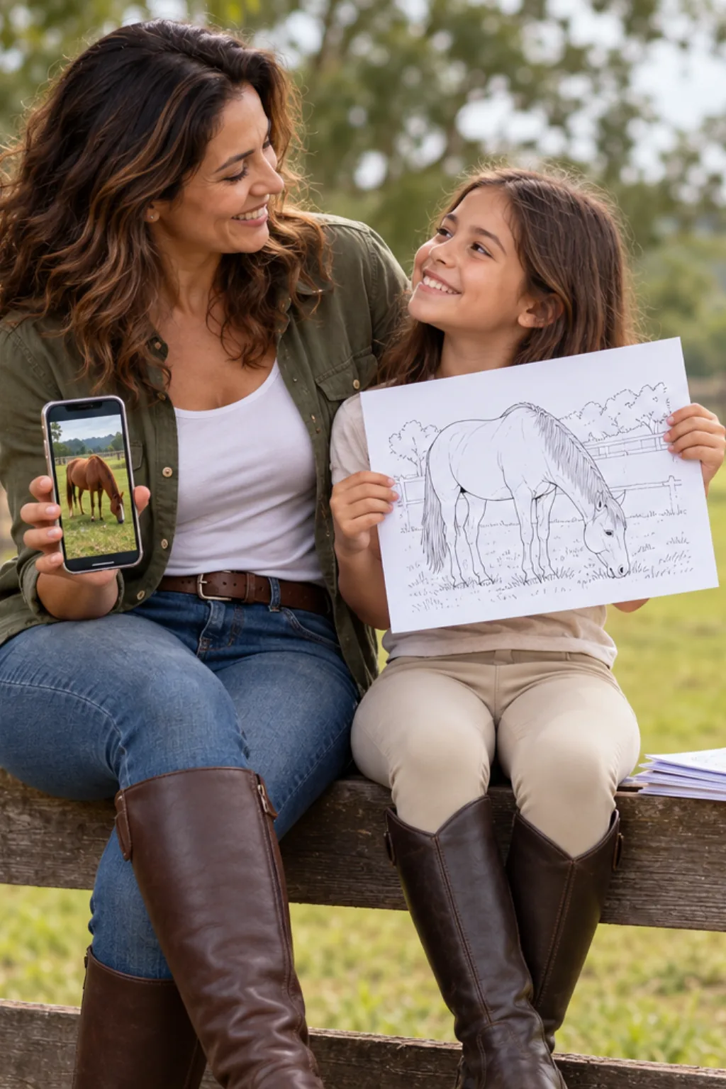 desenhos de cavalo para colorir — exemplo criado na Desenhos pra Colorir