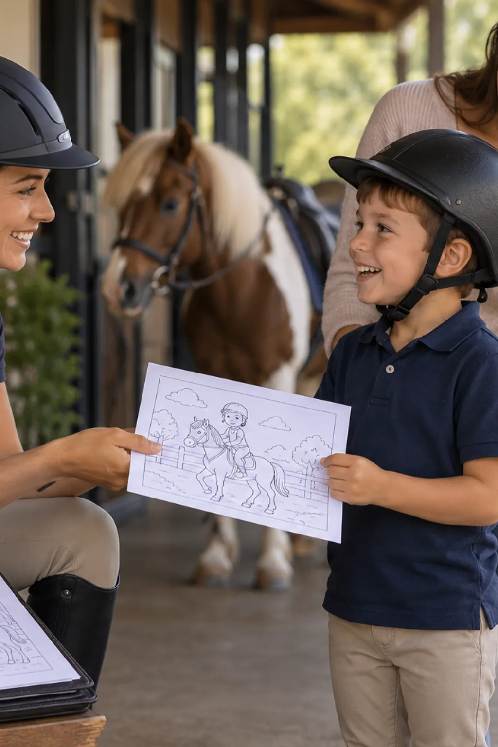 desenhos de cavalo com cavaleiro para colorir — exemplo criado na Desenhos pra Colorir