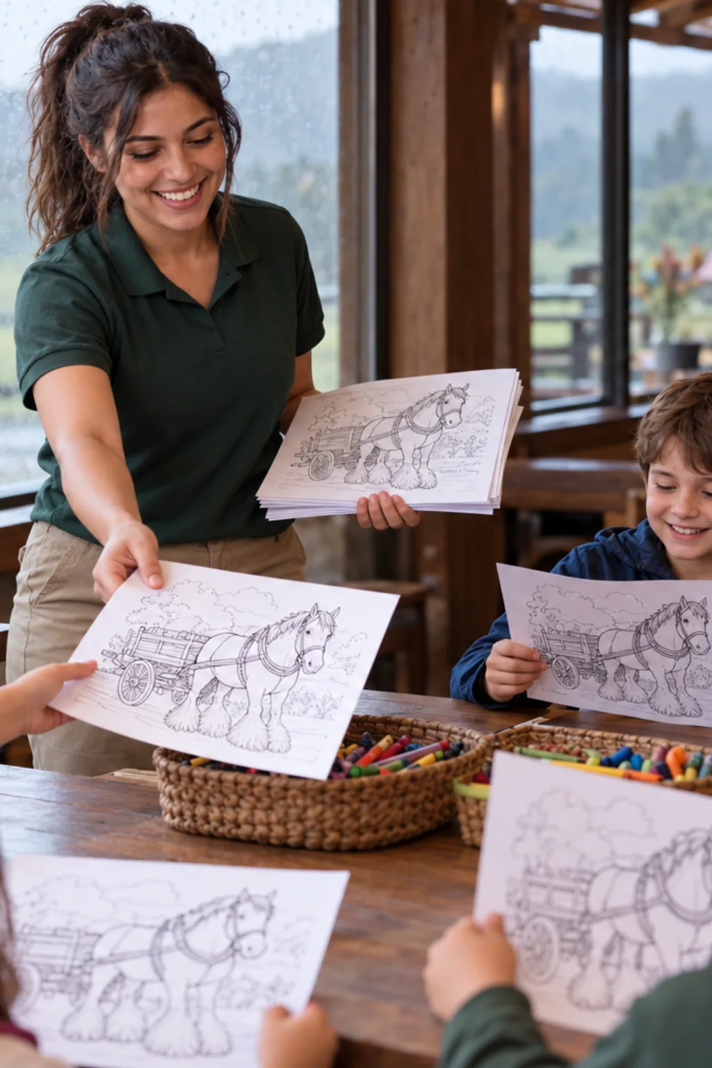desenhos de cavalo Clydesdale para colorir — exemplo criado na Desenhos pra Colorir