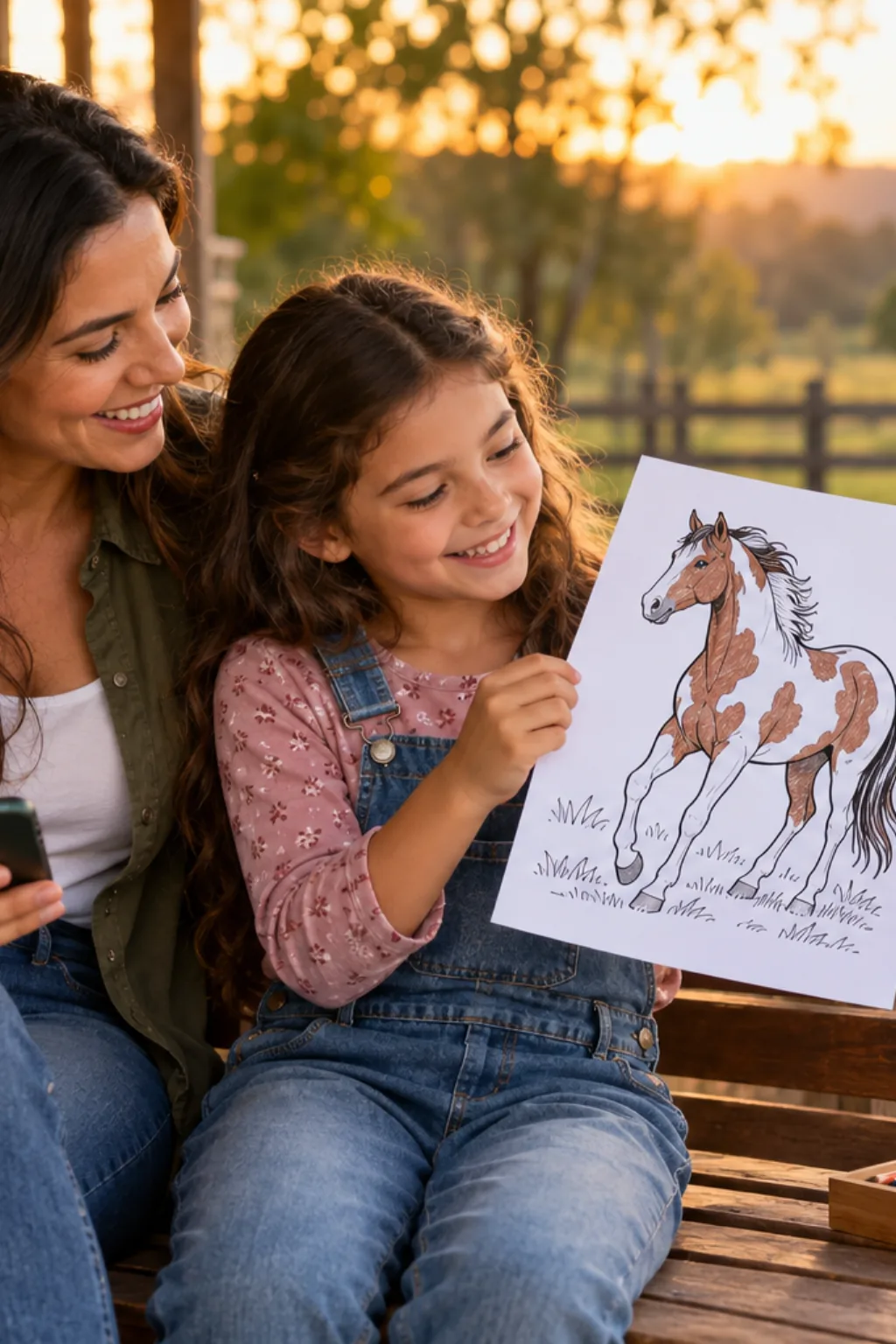 desenhos de cavalo paint horse para colorir — exemplo criado na Desenhos pra Colorir
