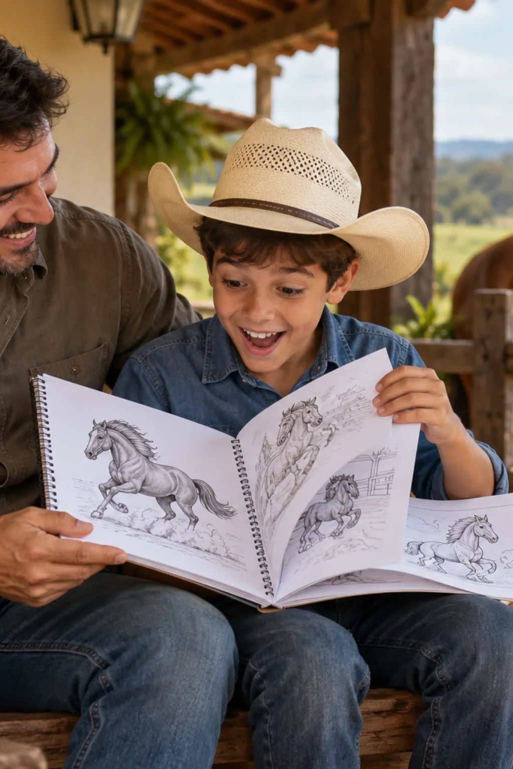 desenho de cavalo quarto de milha para colorir — exemplo criado na Desenhos pra Colorir