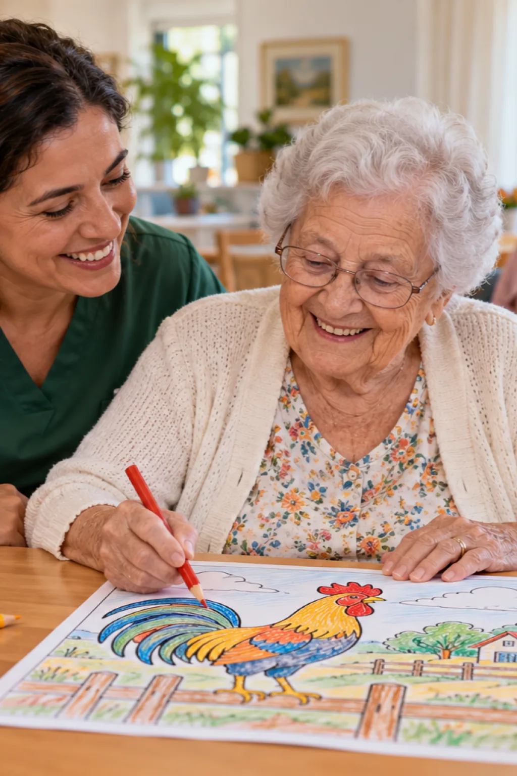 desenhos de galo para colorir — exemplo criado na Desenhos pra Colorir
