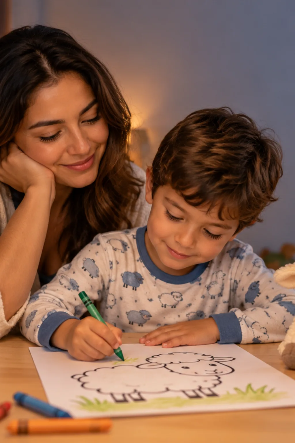 desenhos de ovelha para colorir — exemplo criado na Desenhos pra Colorir