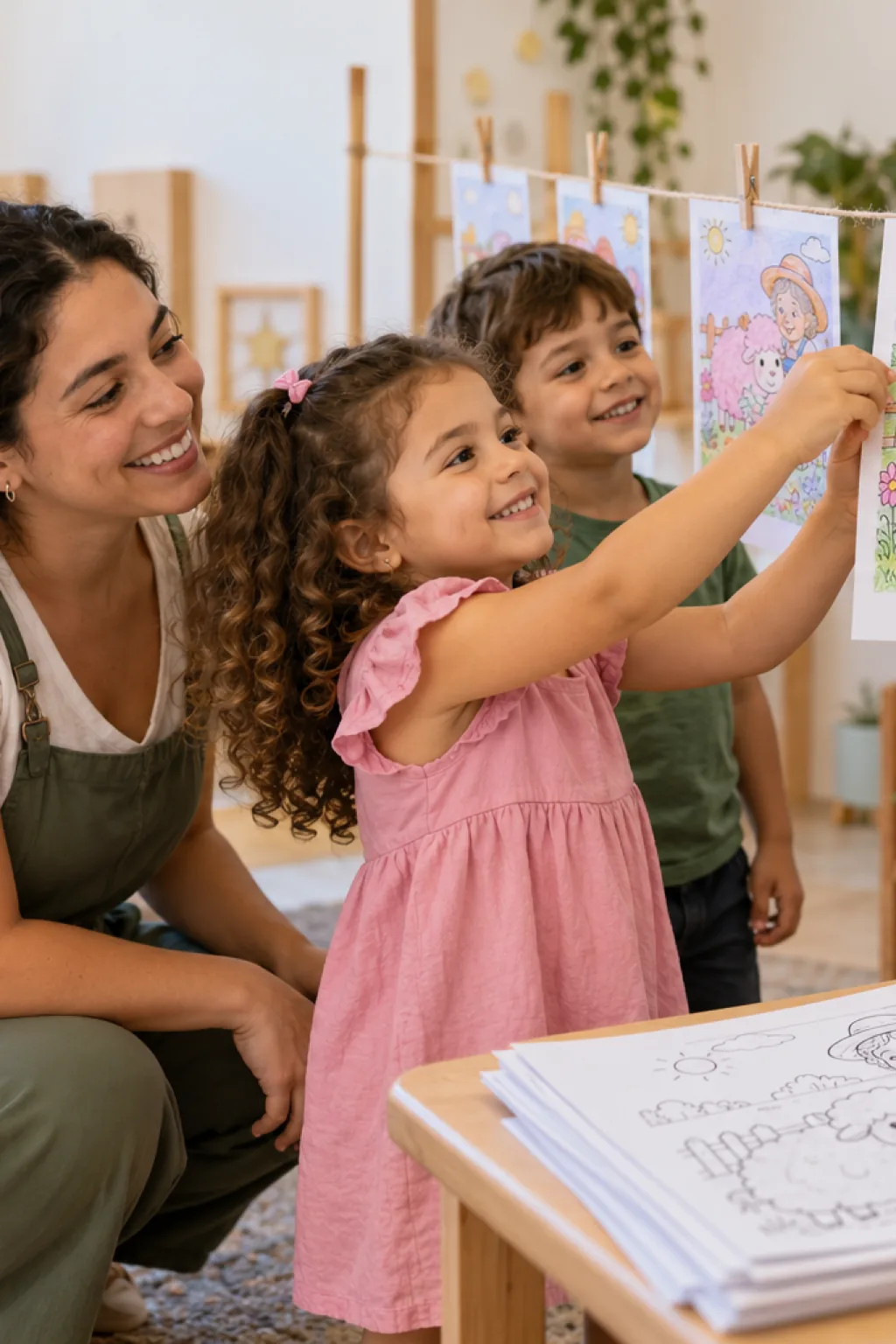 desenhos da Ovelha Rosa da Dona Rosa para colorir — exemplo criado na Desenhos pra Colorir