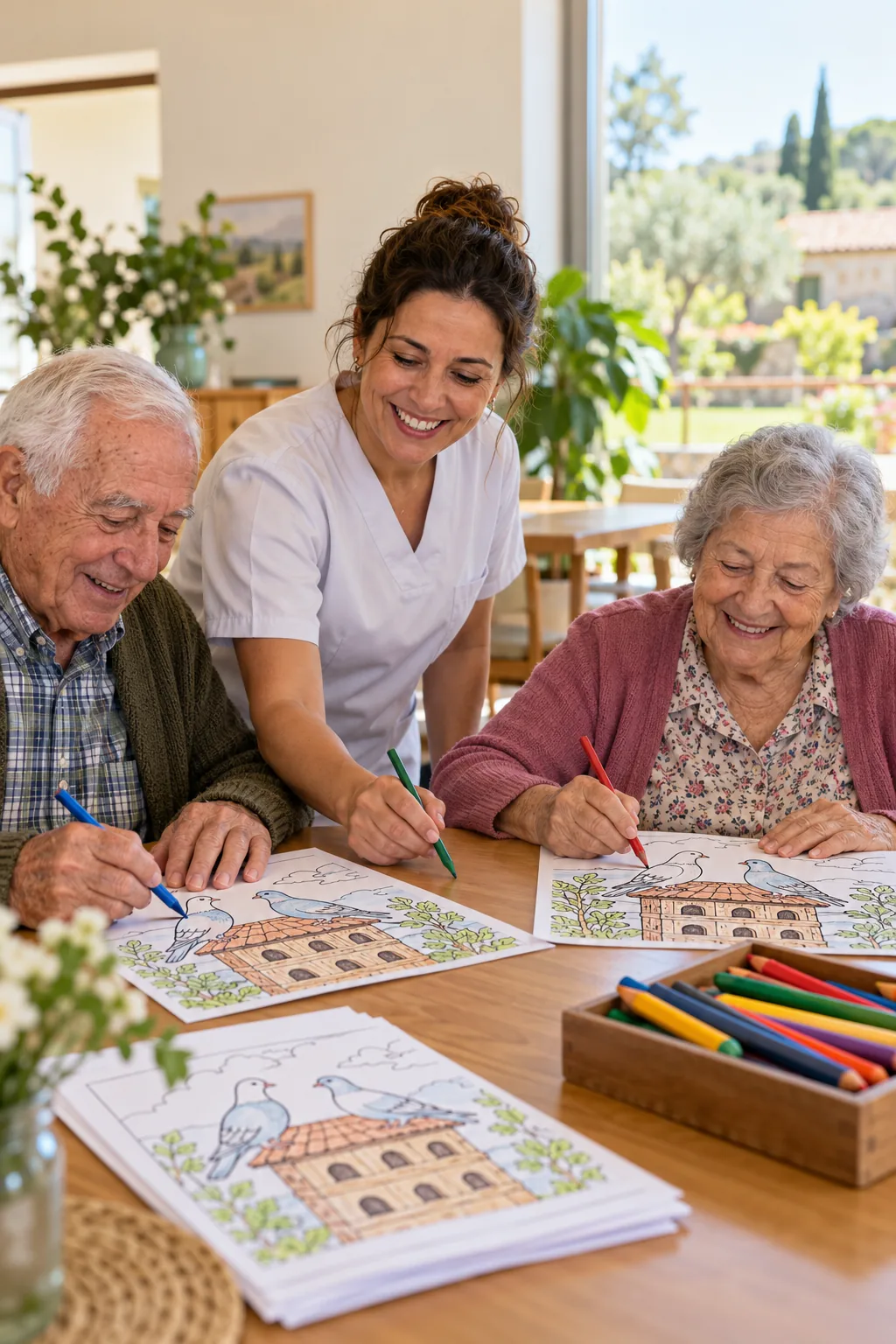 desenhos de pombos para colorir — exemplo criado na Desenhos pra Colorir
