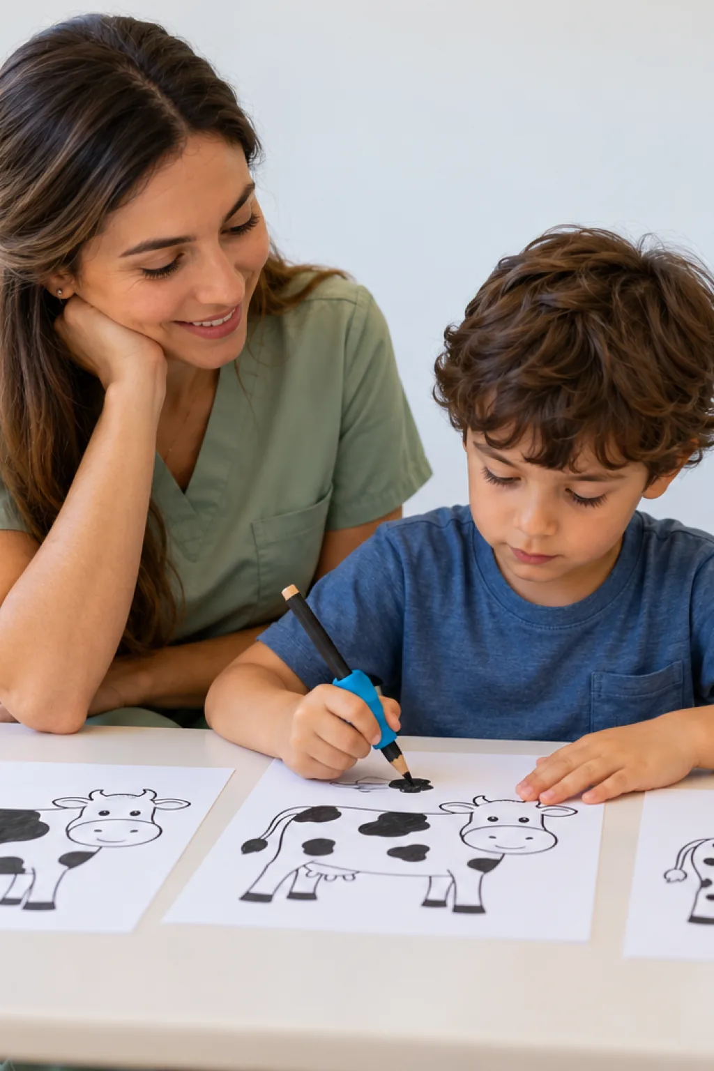 desenho de vaca malhada para colorir — exemplo criado na Desenhos pra Colorir