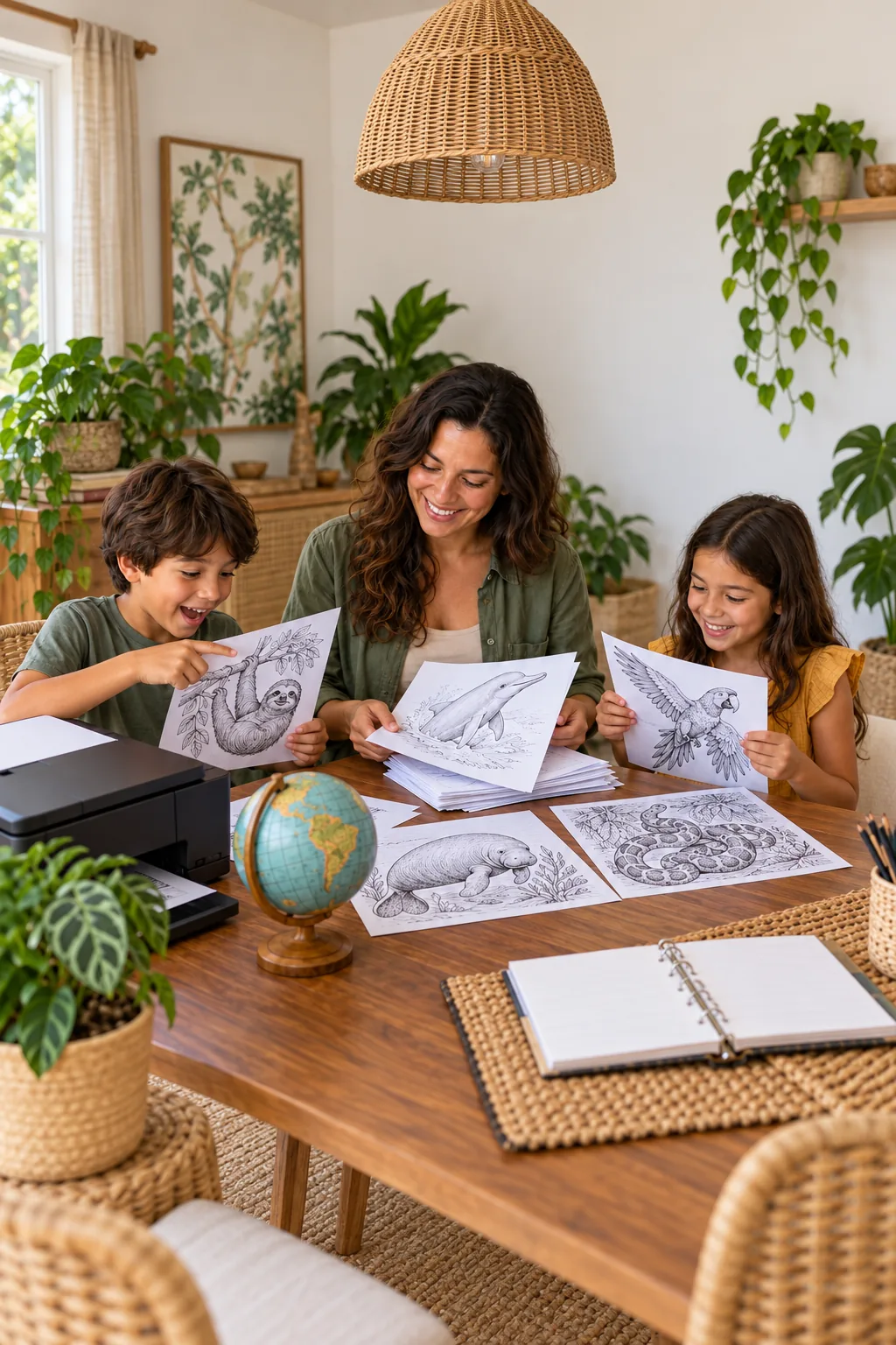 desenhos de animais da amazônia para colorir — exemplo criado na Desenhos pra Colorir