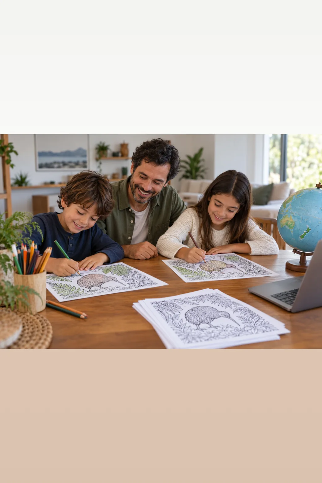 desenhos da ave kiwi para colorir — exemplo criado na Desenhos pra Colorir