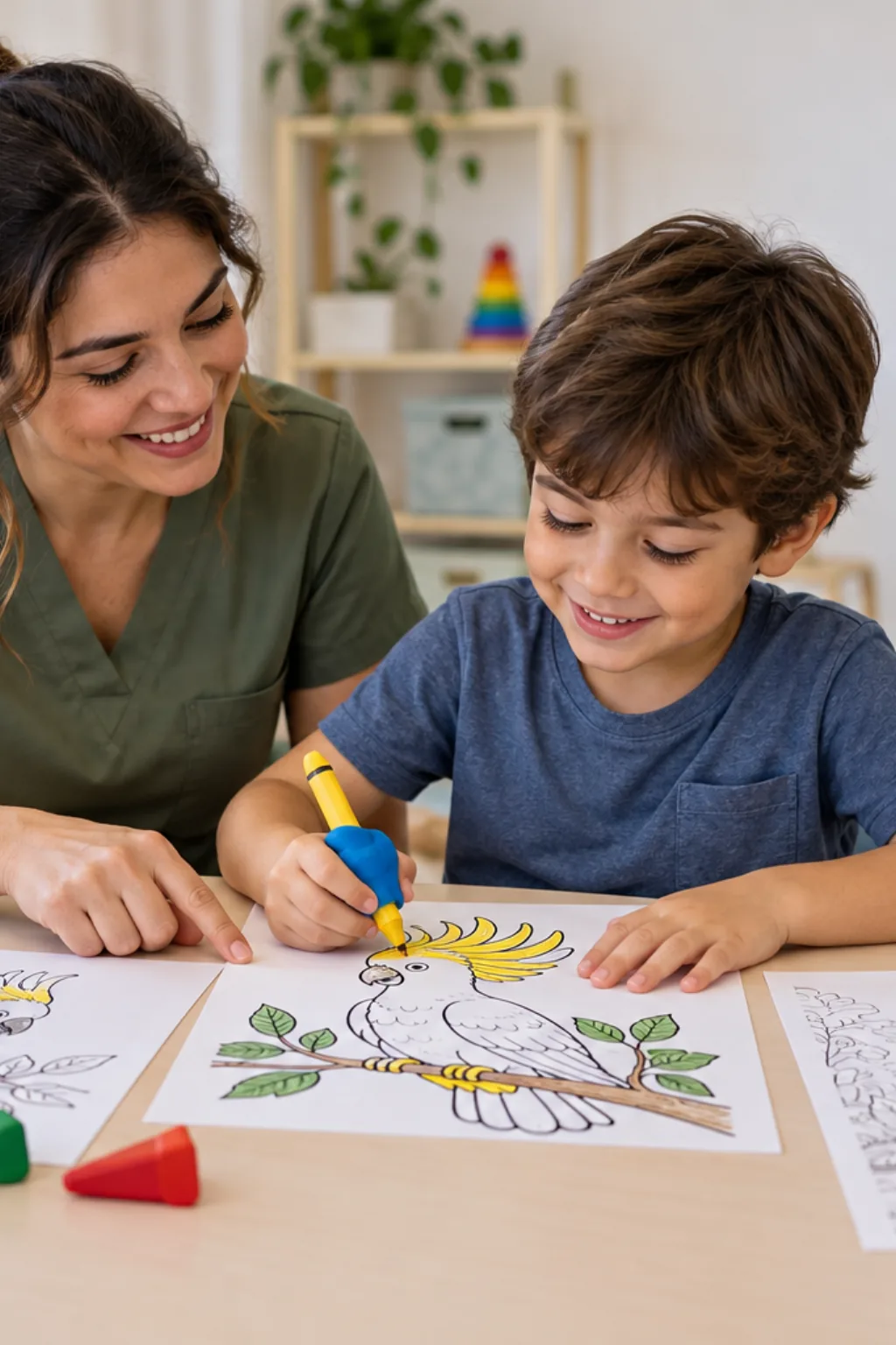 desenhos de cacatua para colorir — exemplo criado na Desenhos pra Colorir