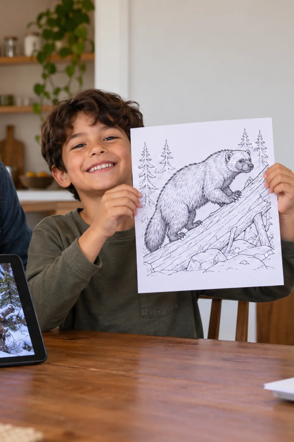 desenhos de carcaju para colorir — exemplo criado na Desenhos pra Colorir