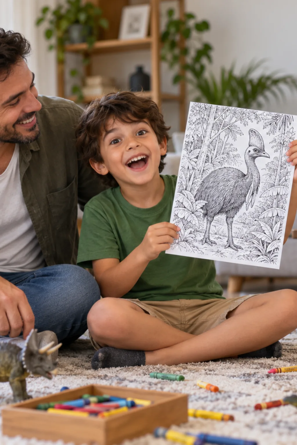 desenhos de casuar para colorir — exemplo criado na Desenhos pra Colorir