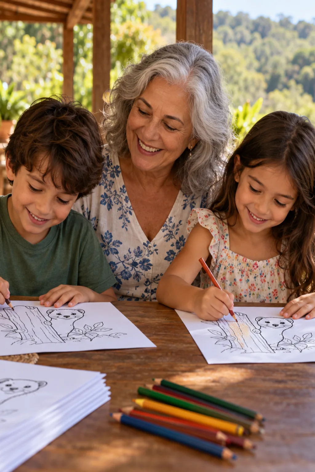 desenhos de doninha para colorir — exemplo criado na Desenhos pra Colorir