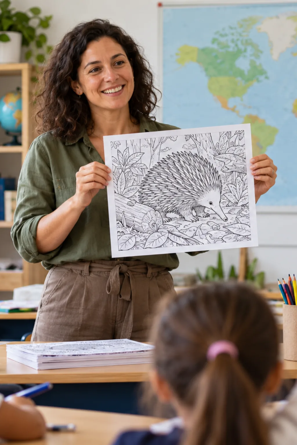 desenhos de equidna para colorir — exemplo criado na Desenhos pra Colorir