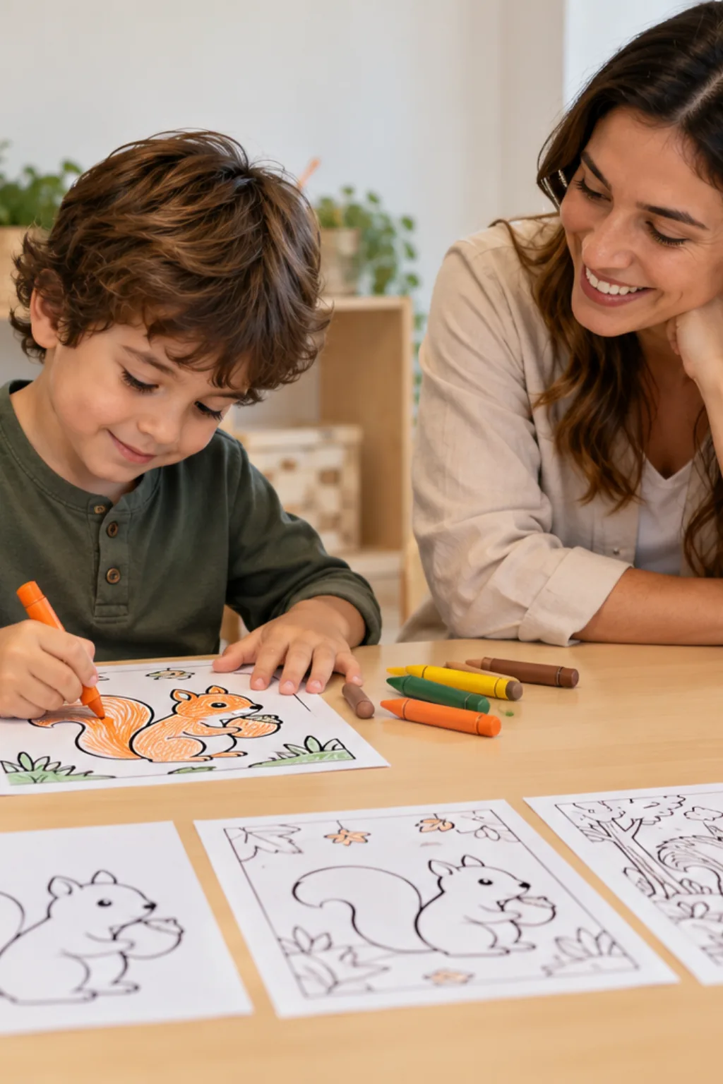 desenhos de esquilo para colorir — exemplo criado na Desenhos pra Colorir