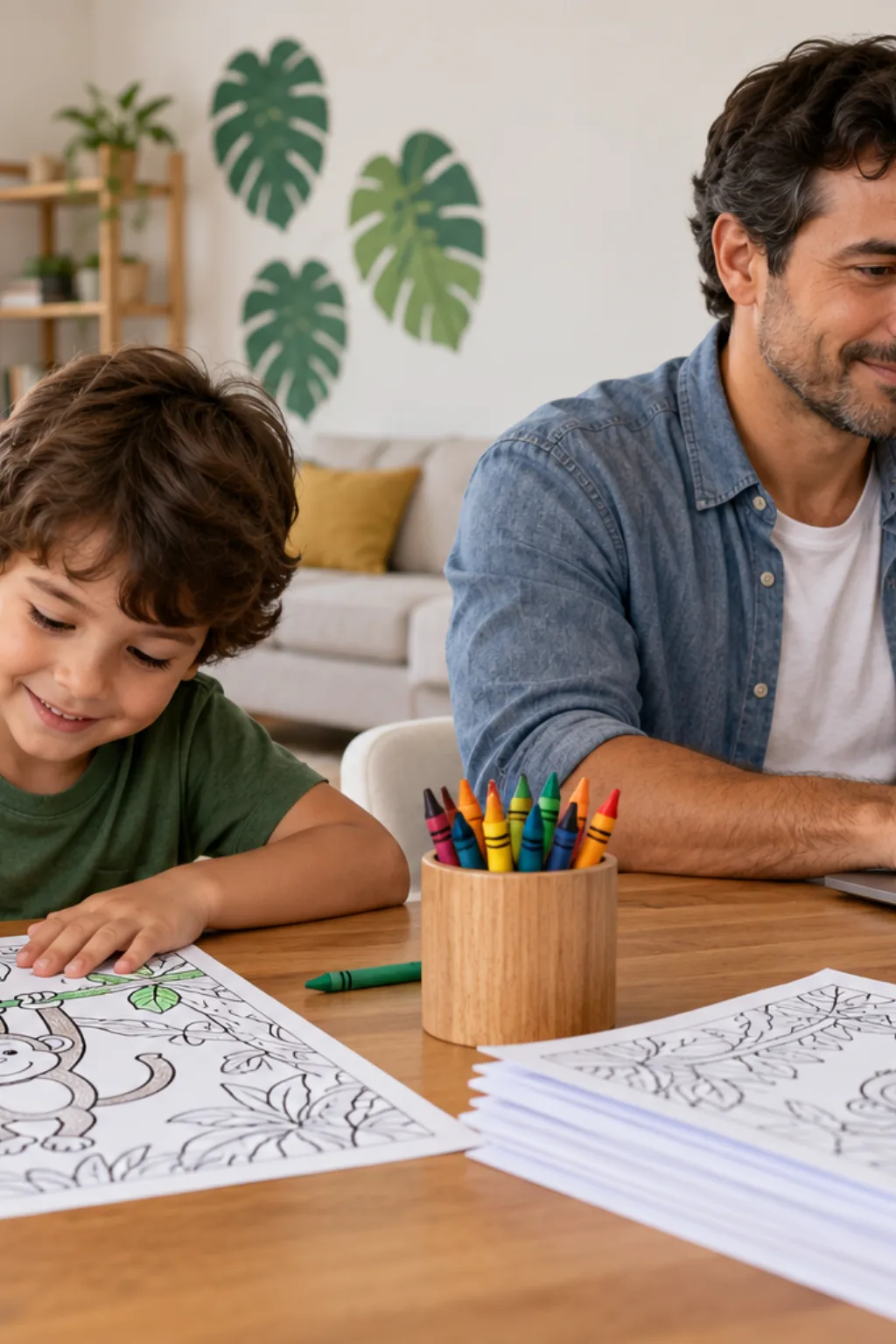 desenho de macaco para colorir — exemplo criado na Desenhos pra Colorir