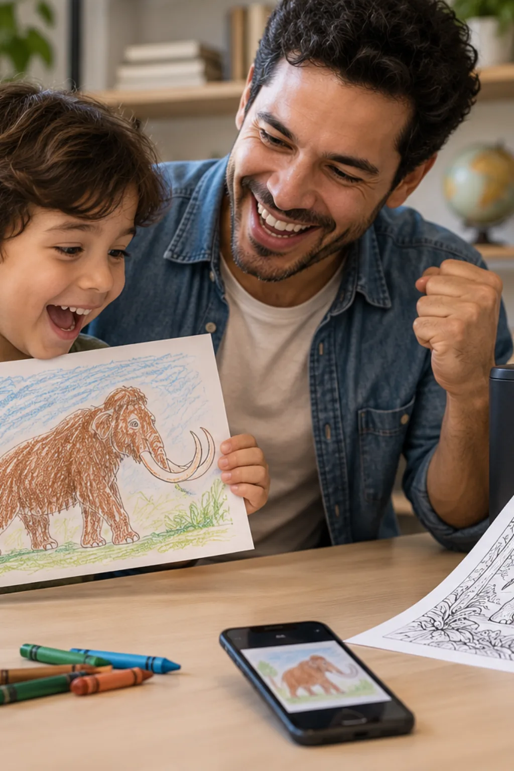 desenhos de mastodonte para colorir — exemplo criado na Desenhos pra Colorir