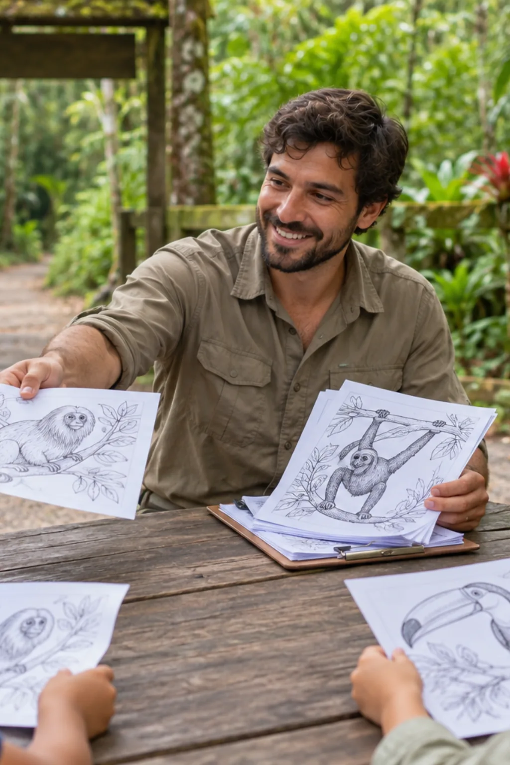 desenhos de animais da Mata Atlântica para colorir — exemplo criado na Desenhos pra Colorir
