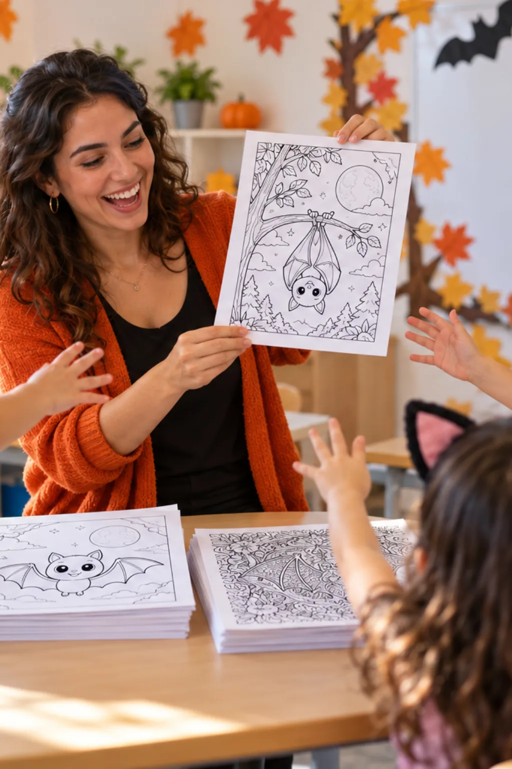 desenhos de morcego para colorir — exemplo criado na Desenhos pra Colorir