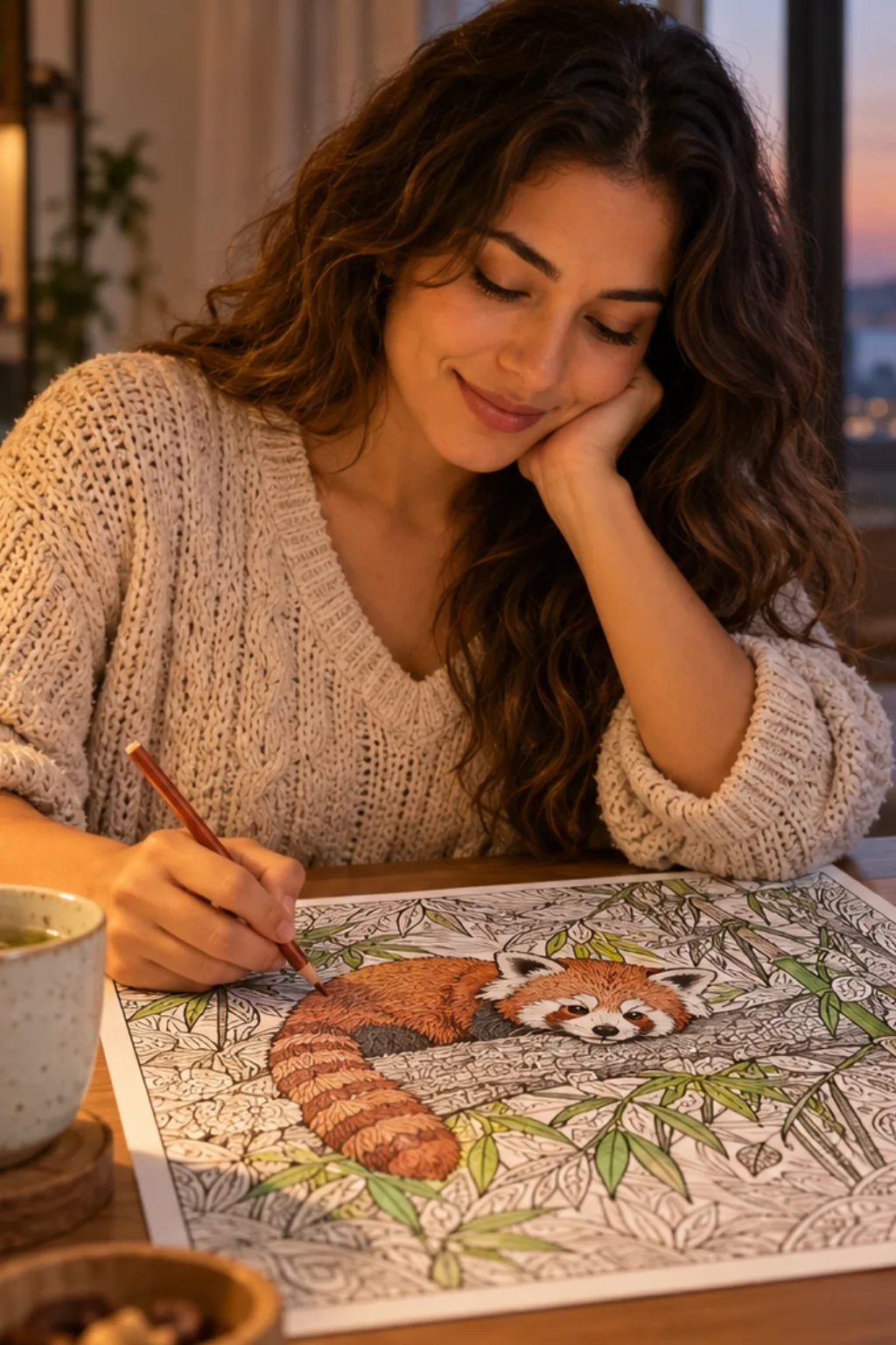 desenhos de panda-vermelho para colorir — exemplo criado na Desenhos pra Colorir
