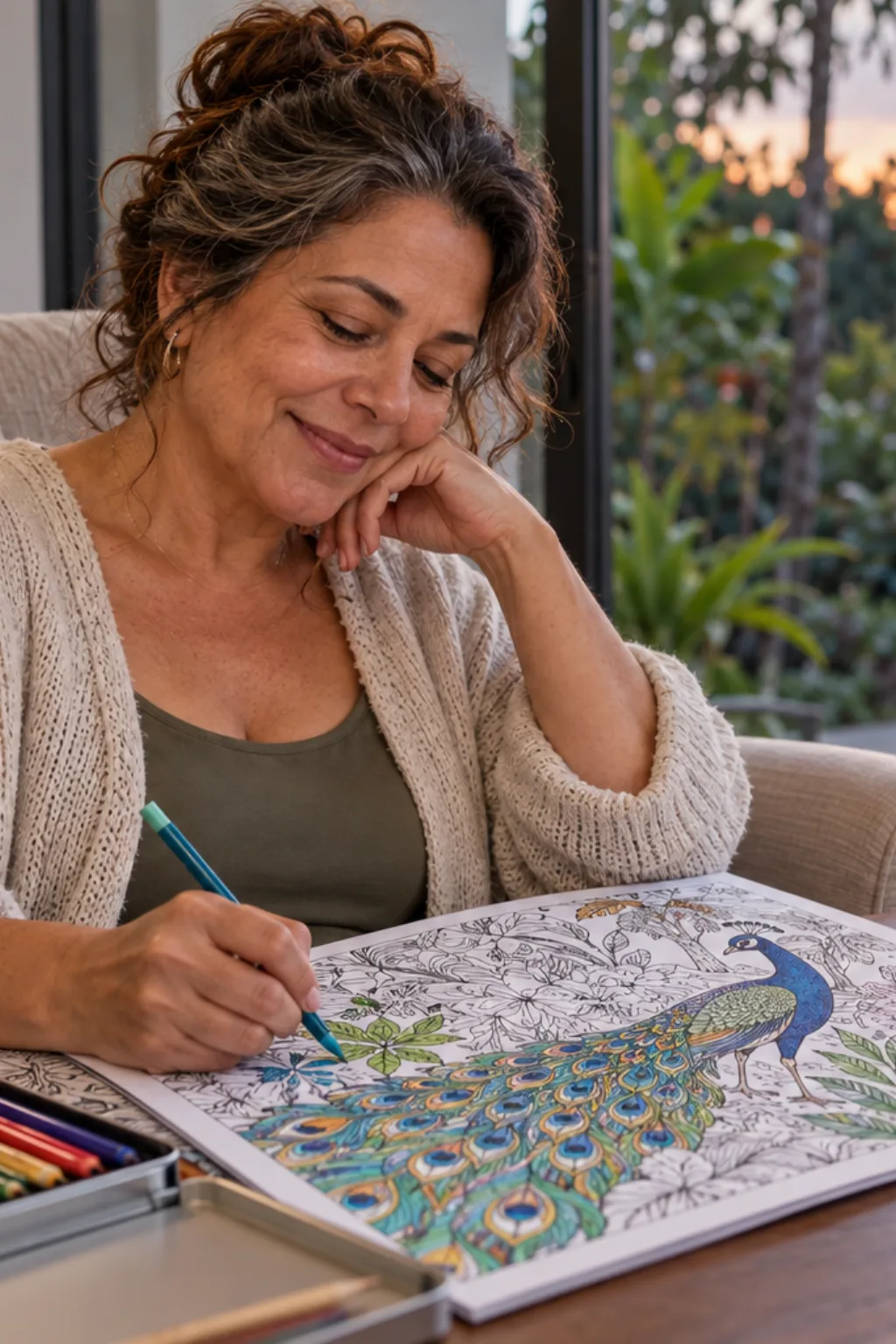 desenhos de pavão para colorir — exemplo criado na Desenhos pra Colorir