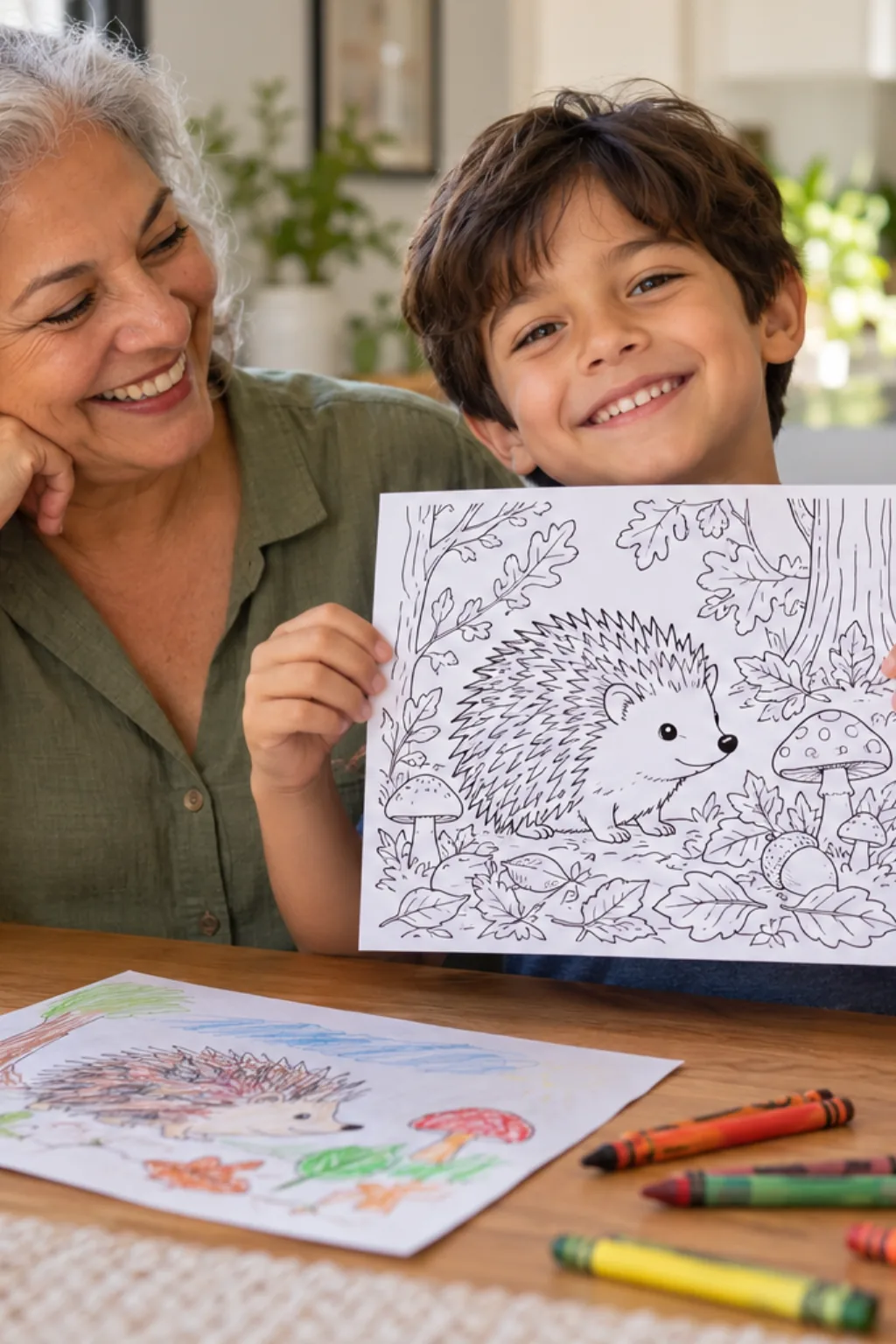 desenhos de porco espinho para colorir — exemplo criado na Desenhos pra Colorir