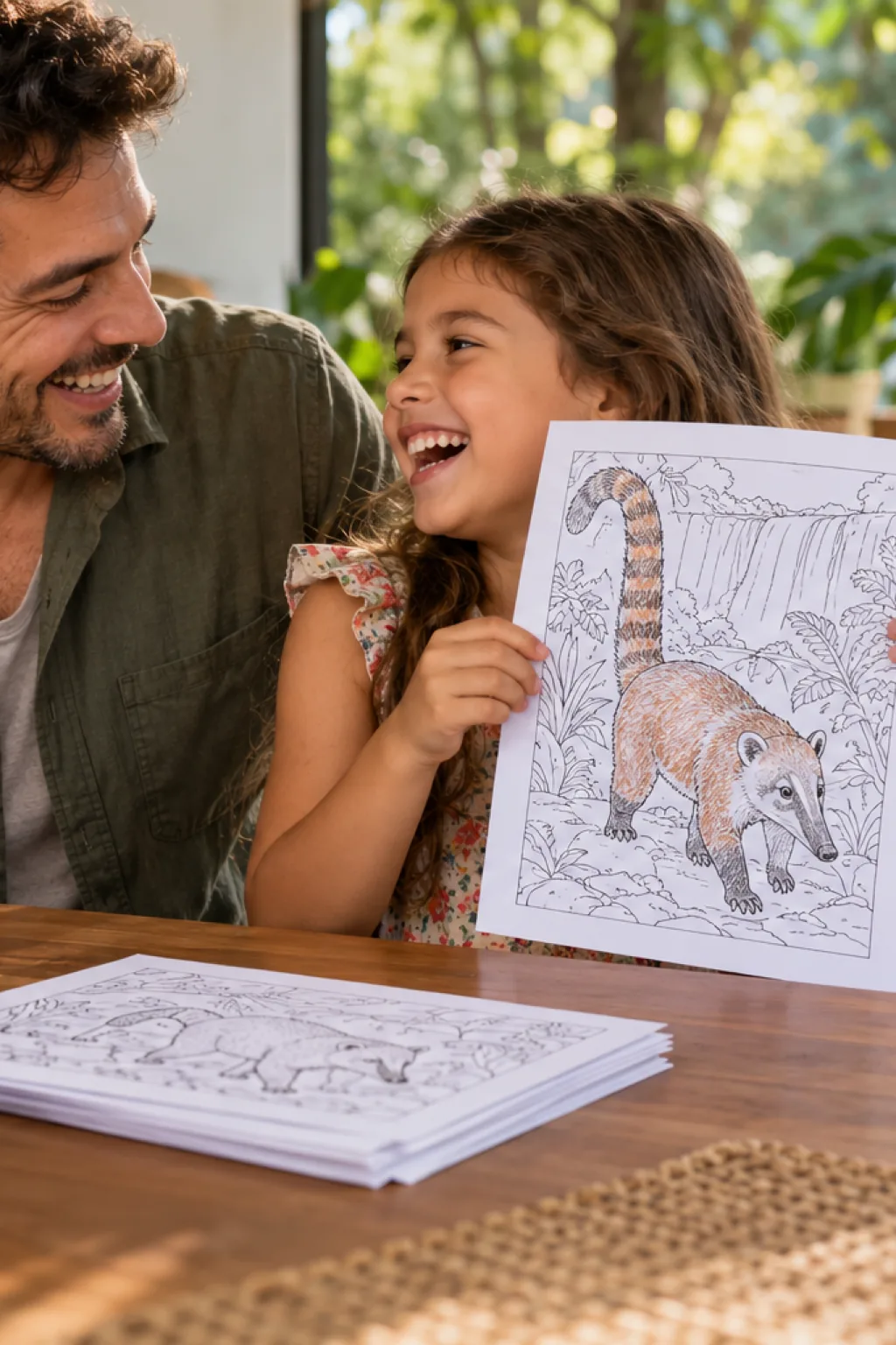 desenhos de quati para colorir — exemplo criado na Desenhos pra Colorir