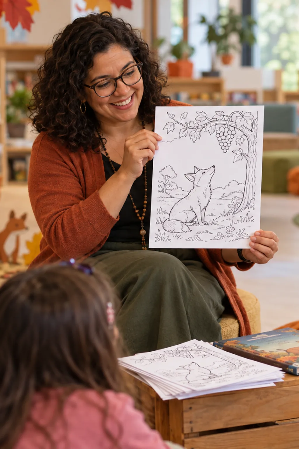 desenhos de raposa para colorir — exemplo criado na Desenhos pra Colorir