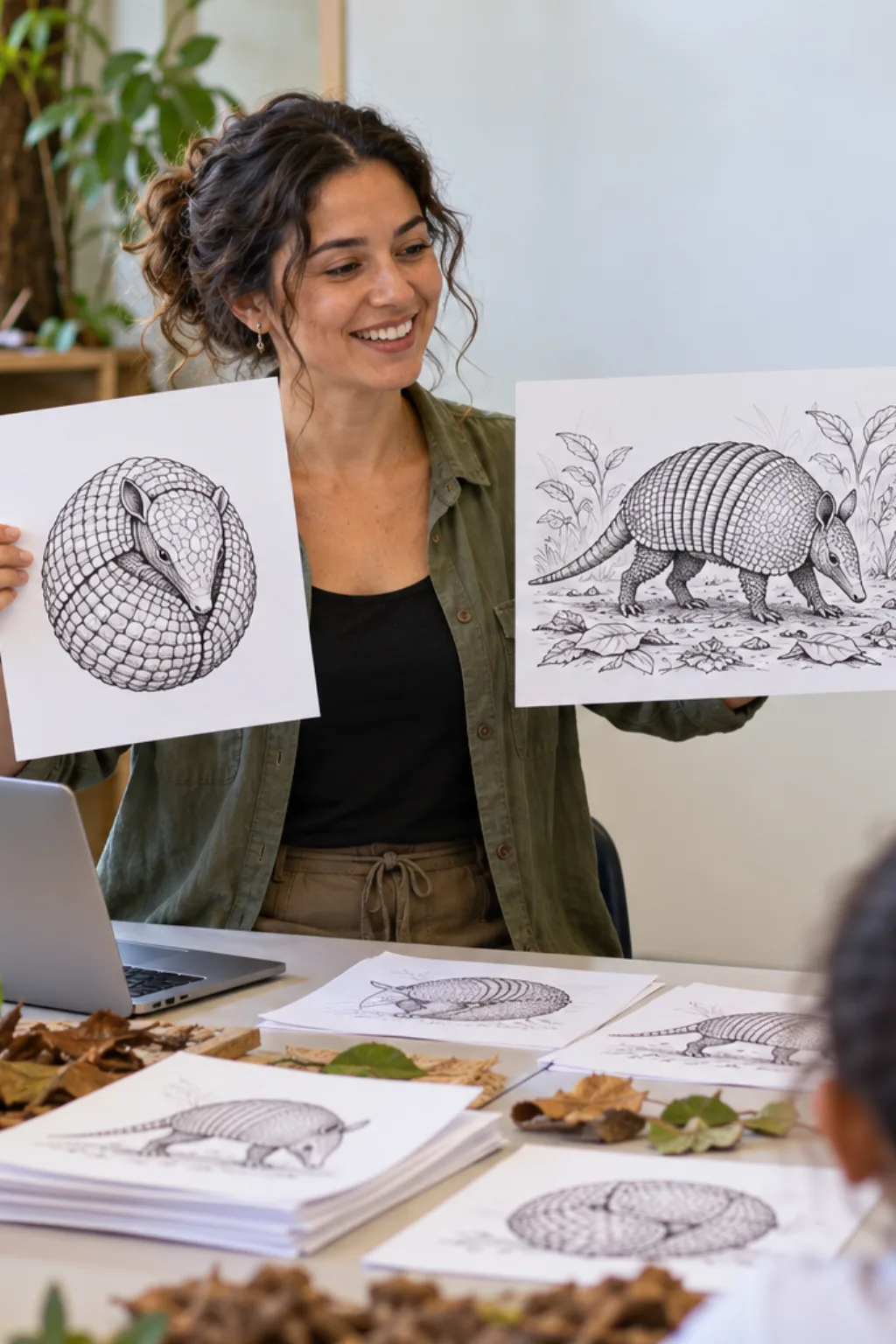 desenhos de tatu para colorir — exemplo criado na Desenhos pra Colorir