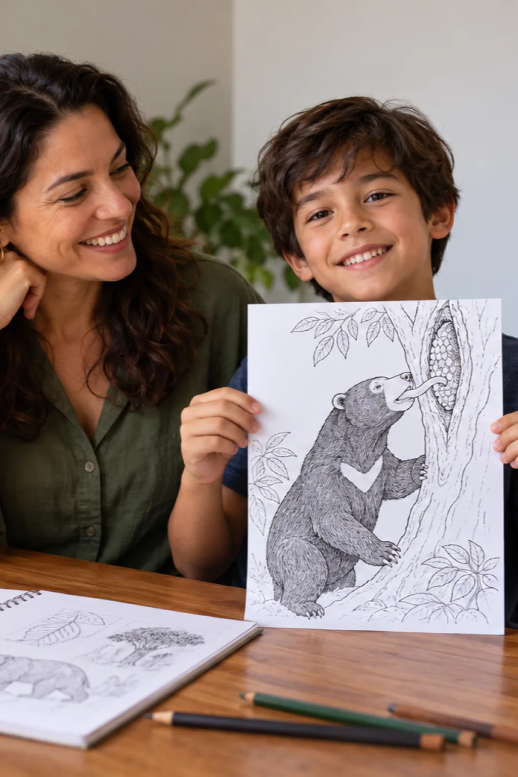 desenhos de urso-malaio para colorir — exemplo criado na Desenhos pra Colorir