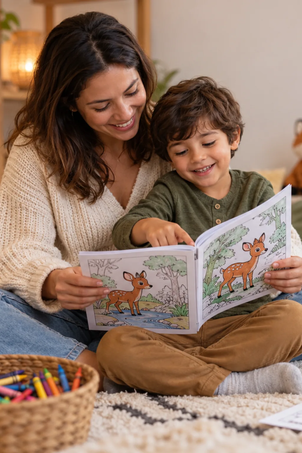 desenhos de veado-mateiro para colorir — exemplo criado na Desenhos pra Colorir
