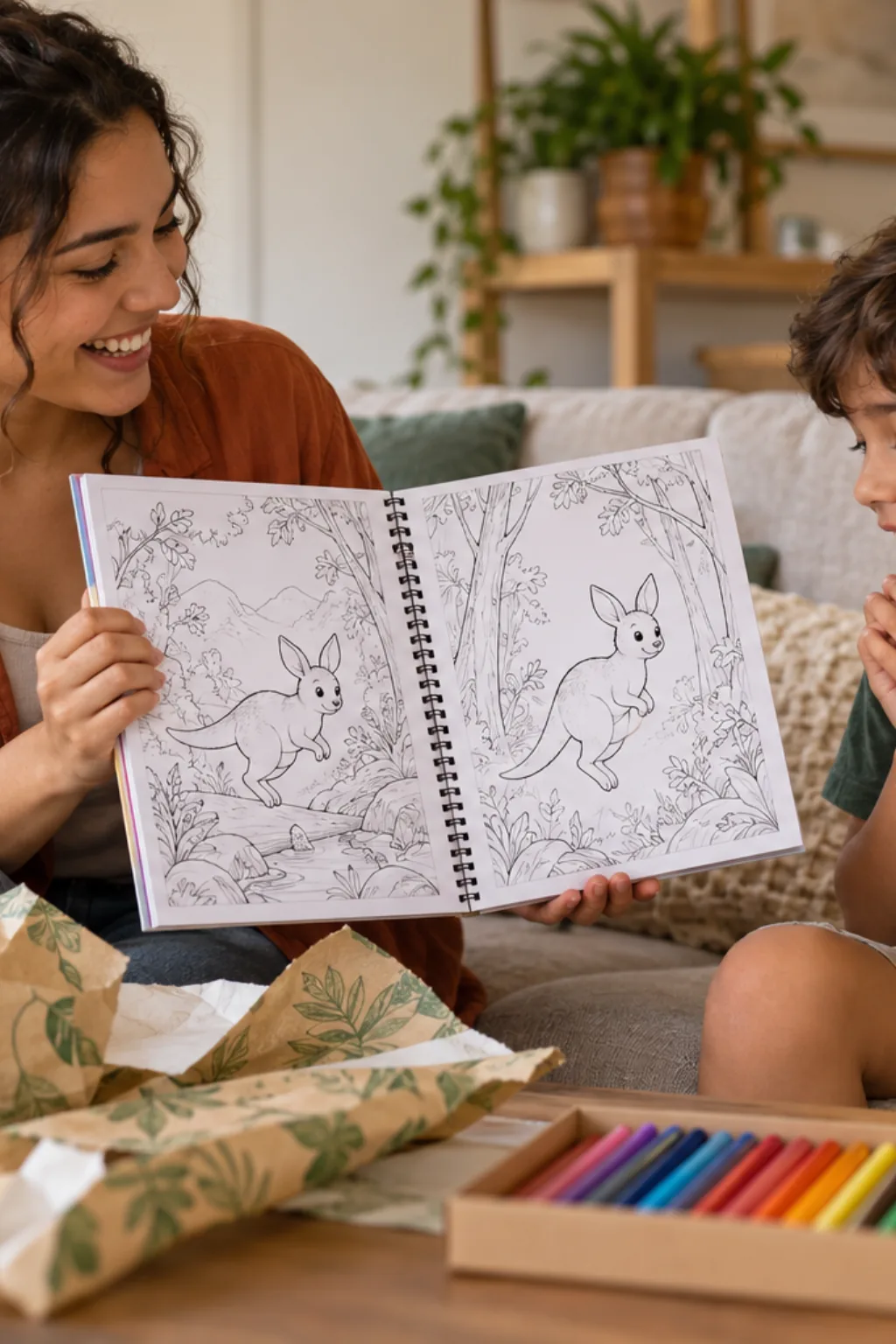 desenhos de wallaby para colorir — exemplo criado na Desenhos pra Colorir