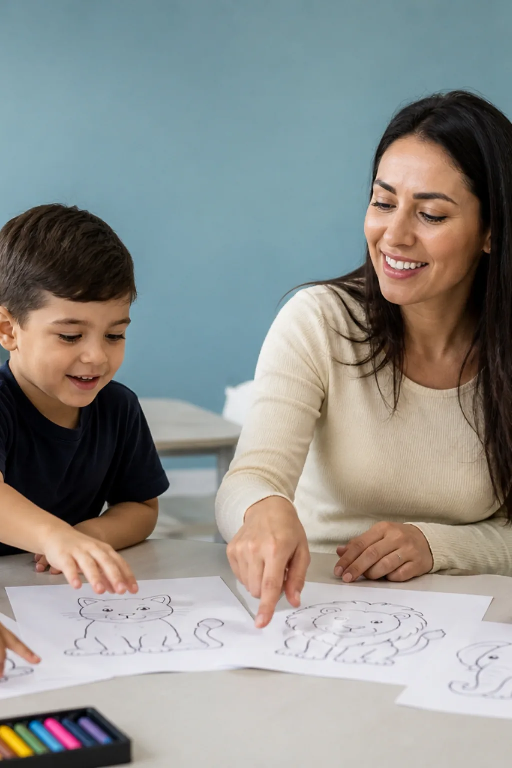 desenhos de animais domésticos e selvagens para colorir — exemplo criado na Desenhos pra Colorir