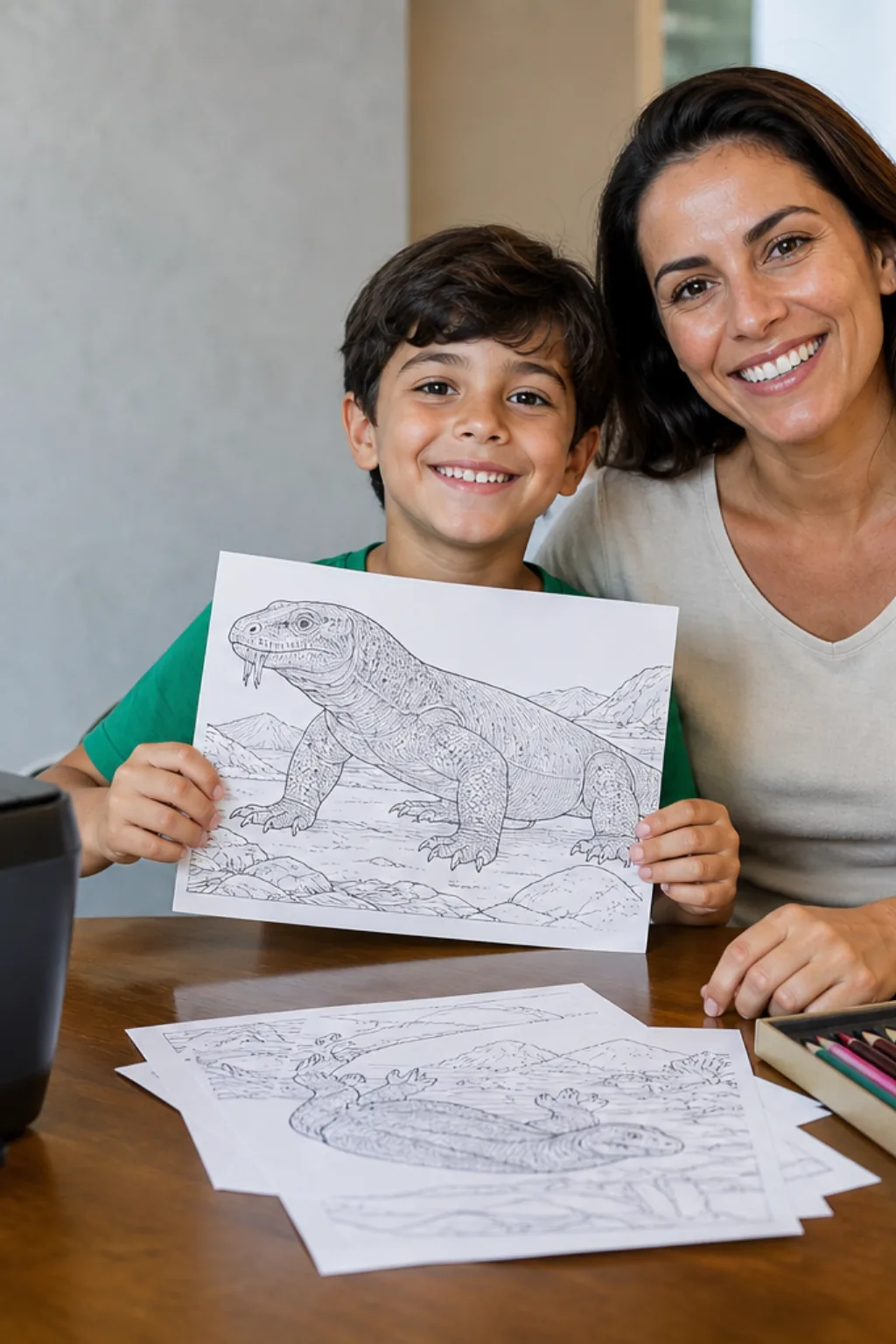 desenhos de dragão de komodo para colorir - 1