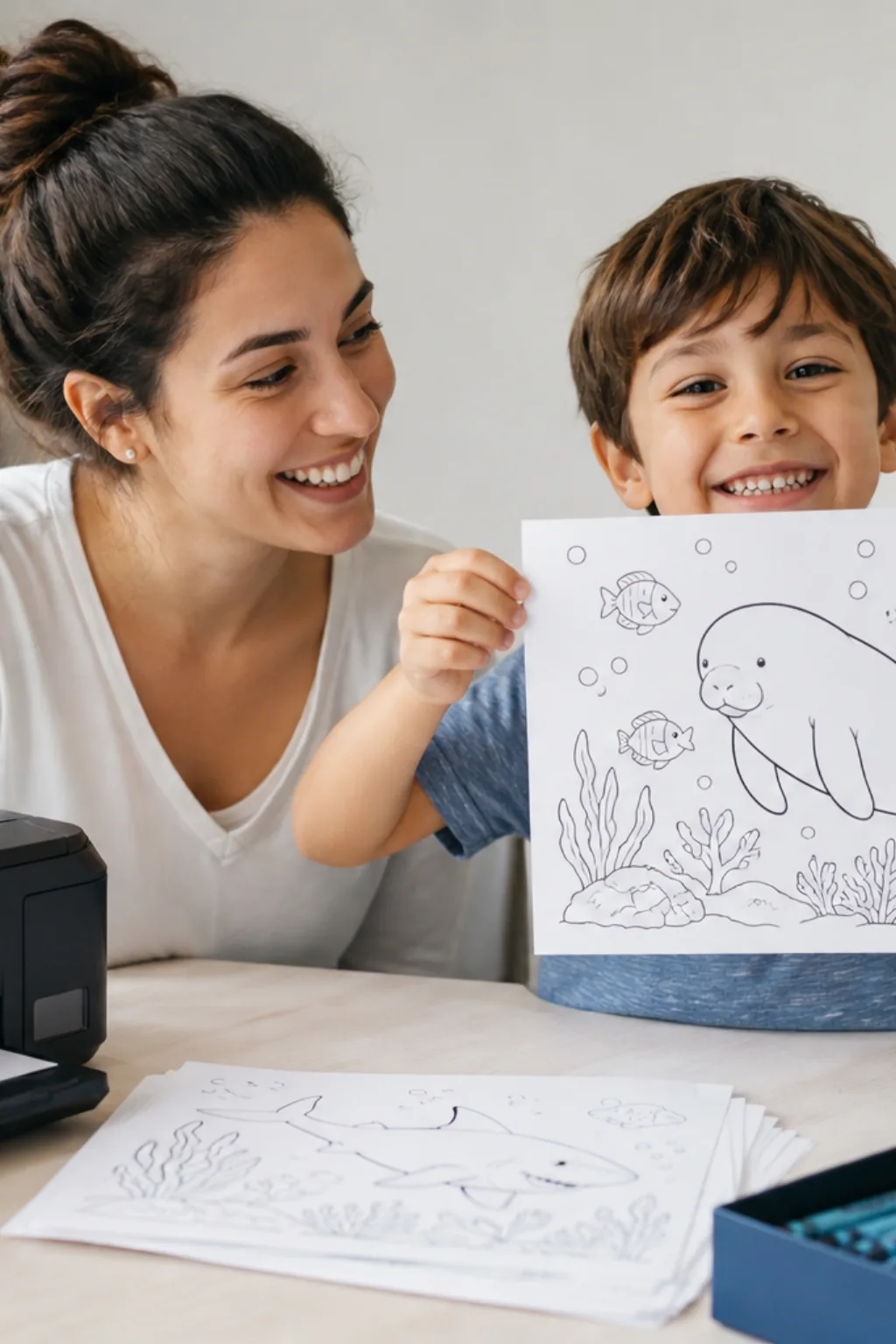 desenhos de dugongo para colorir — exemplo criado na Desenhos pra Colorir