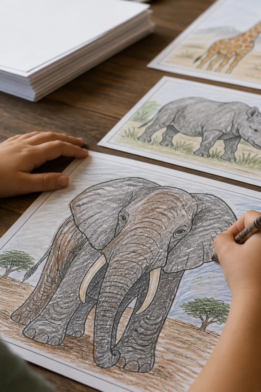 desenho de elefante africano para colorir - 2