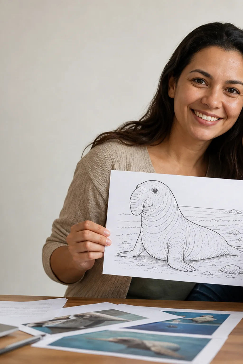desenhos de elefante-marinho para colorir - 1